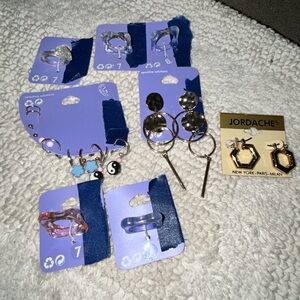 Jordache Gold Hexagon Earrings and Assorted Set